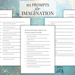Prompts for Instant Imagination, Journal prompts for creativity, School student prompts for creative writing, 365 day writing challenge