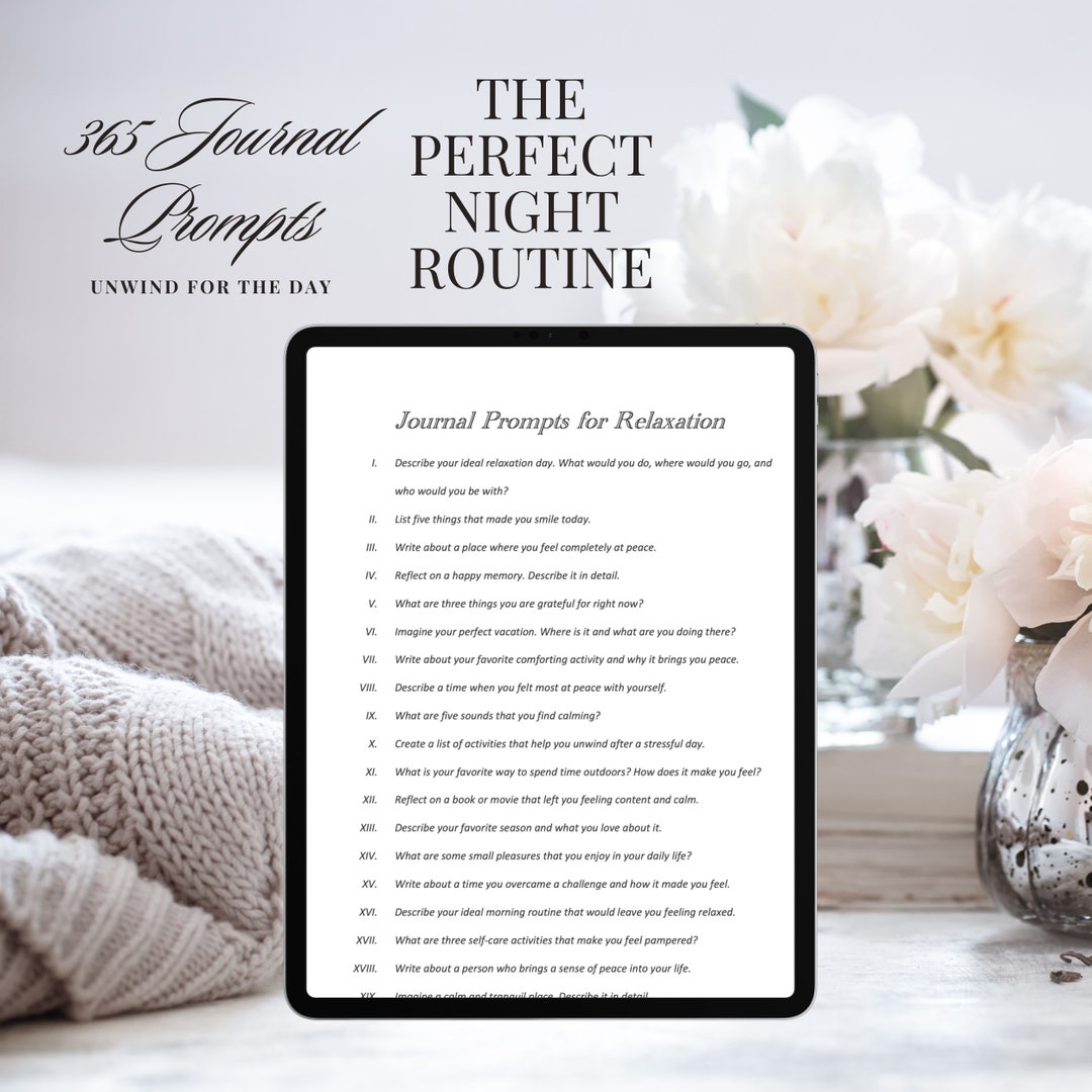 365 Journal Prompts to Feel Relaxed; Unwind Night Routine, It Girl ...