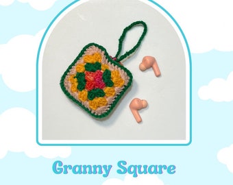 Granny Square Earbud Pouch Crochet Pattern - Easy Digital PDF