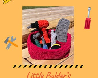 Little Builder’s Toolbox Crochet Pattern - Easy Digital PDF - Imaginative Play Amigurumi