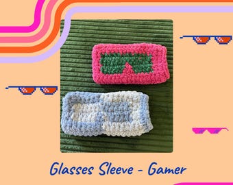 Glasses Sleeve - Gamer Edition Tapestry Crochet Pattern - Easy Digital PDF Download