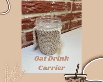 Oat Drink Carrier Crochet Pattern - Easy Digital PDF