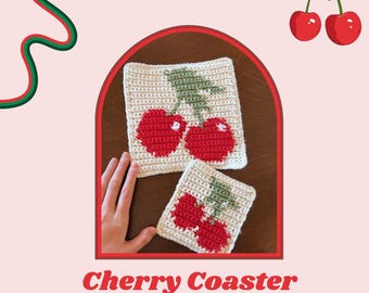 Cherry Coaster and Potholder Crochet Pattern - Easy Digital PDF