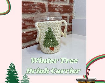 Winter Tree Drink Carrier Crochet Pattern - Easy Digital PDF