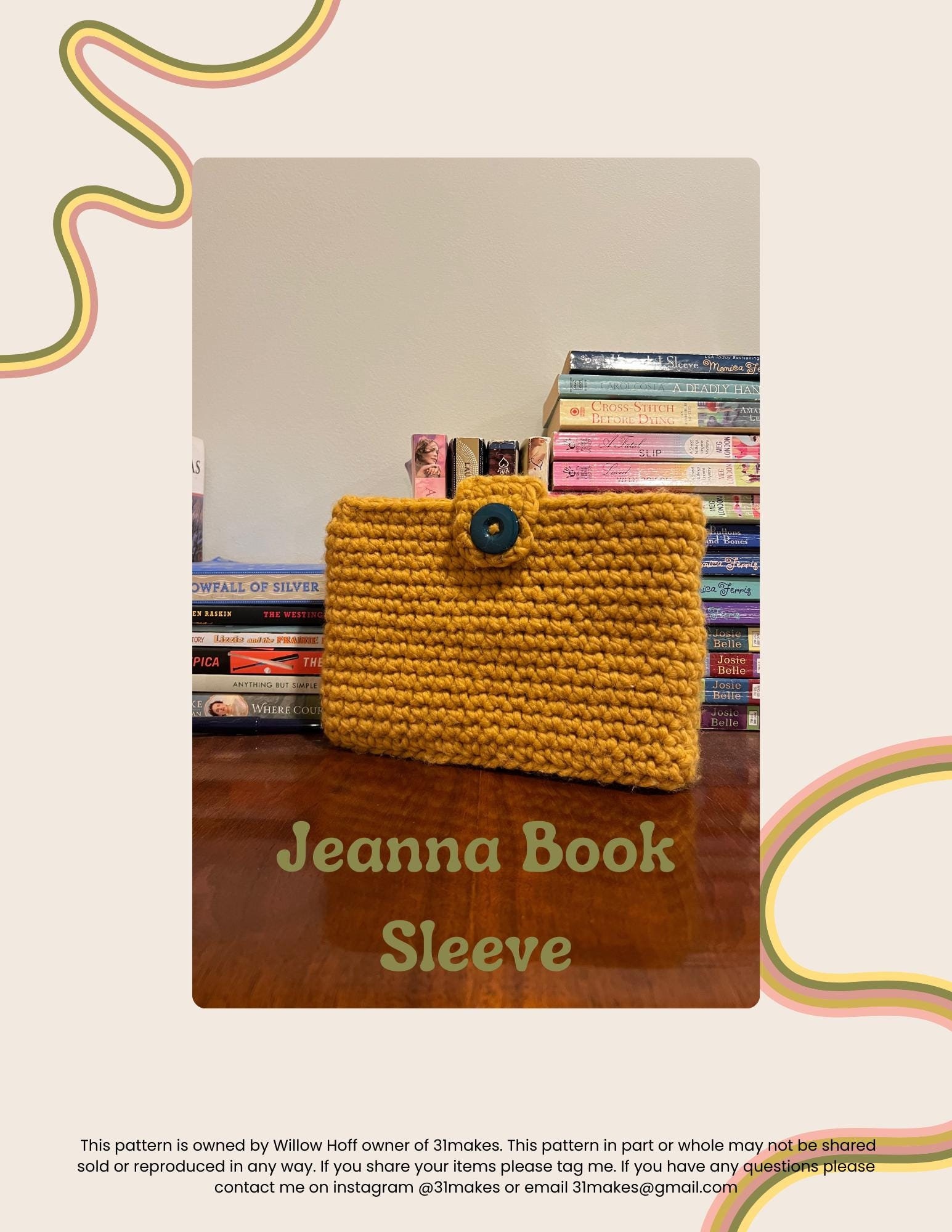 30 Book Sleeve Crochet Patterns for Stylish, Protective Handmade Reading Accessories 28 Jeana Book Sleeve Crochet Pattern