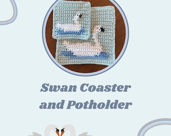 Swan Coaster and Potholder Tapestry Crochet Pattern - Easy Digital PDF