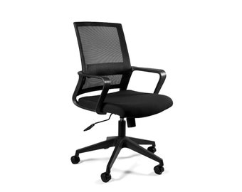 office chair with wheels small black comfortable