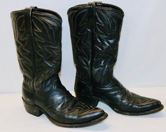 Vintage Biltrite Black Leather Cowboy Boots men’s size 8