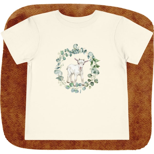 Toddler Short Sleeve Goat Tee, Baby Goat Shirt, Goat Kid Childrens Top, Farm Sanctuary T-Shirt