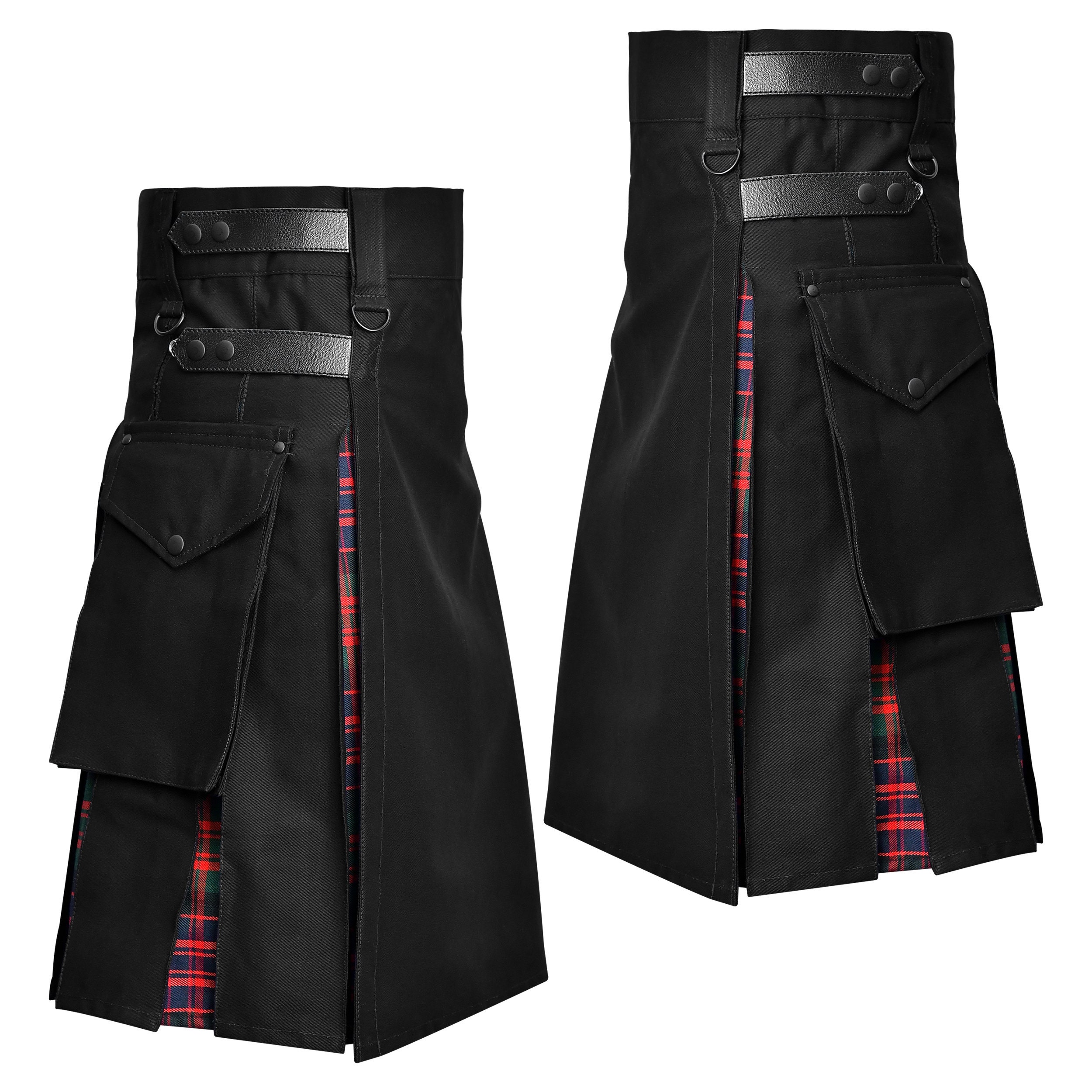 Kilt Feature Premium Highland Redstone Hybrid Utility Kilts for Men Scottish ...