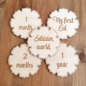 Discos de hitos para bebés musulmanes, accesorios fotográficos islámicos para recién nacidos, ideas de regalos para nuevos padres, primeros momentos del bebé, baby shower, futura mamá, recuerdos para bebés