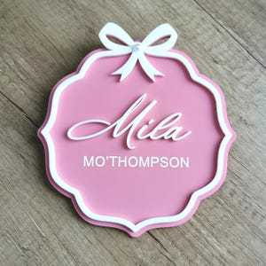 Marcador de hitos de bebé con lazo de cinta, hitos mensuales bohemios para niña, accesorio para fotos de llegada de bebé, letrero para anuncio de nacimiento, regalo para baby shower
