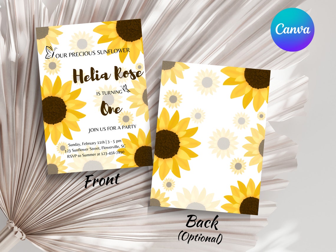Editable Sunflower Birthday Party Bundle Sunflower Birthday Party ...