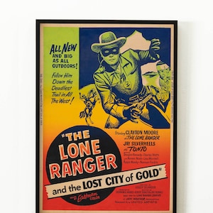 Vintage Western Movie Poster – Classic Cowboy Cinema Print, Retro Hollywood Film Collectible