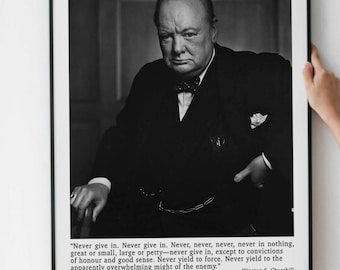 Cita de Winston Churchill - Nunca te rindas... Nunca, nunca, nunca