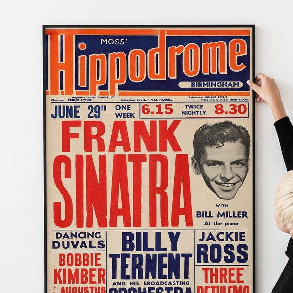 Vintage 1953 Jazz Concert Poster featuring Frank Sinatra and Others in Concert PRINTABLE DOWNLOAD