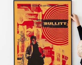 Affiche de film alternative de Steve McQueen Bullitt, 1969, téléchargement imprimable