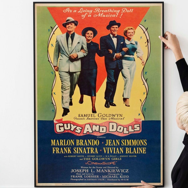 Guys and Dolls 1955 Vintage Movie Poster Print