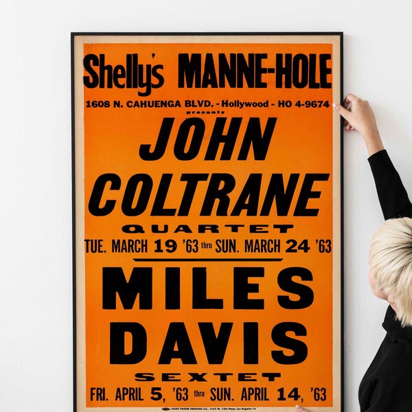 Miles Davis & John Coltrane Shelly's Manne-Hole Concert Poster (1963) PRINTABLE DOWNLOAD