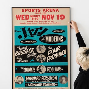 1950s Vintage Jazz Festival Poster – Retro RnB Bebop Blues Print, Classic 50s Concert Artwork, Jazz Music PRINTABLE DOWNLOAD