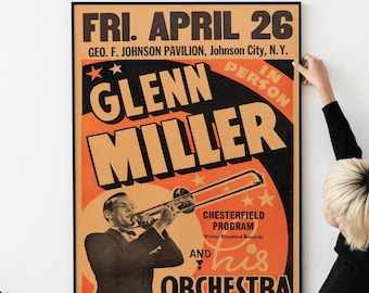 Retro 40er Jahre Jazz und Swing Poster – Vintage Big Band Konzert Kunst – Klassische Dance Hall Musik Sammeldruck