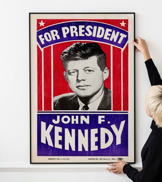 John F. Kennedy Presidential Campaign Poster 1960 JFK PRINTABLE 