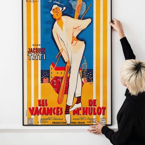 Mr. Hulot&#39;s Holiday 1953 Poster – Jacques Tati Vintage French Cinema Art Print