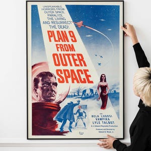 Retro 50s Sci-Fi Movie Poster – Classic Space Adventure & Cult Cinema Collectible