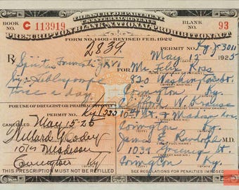 Vintage Whiskey Prescription Print Set – 1920s Prohibition Pharmacy (Printable Download)