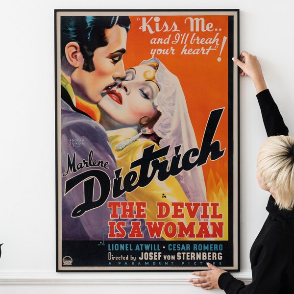 Marlene Dietrich in The Devil is a Woman 1935 Movie Poster PRINTABLE DOWNLOAD