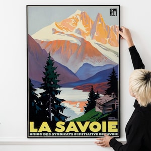 Póster de viaje francés vintage: ferrocarril París-Lyon Mediterráneo de los años 30, arte turístico clásico de Francia, decoración de pared europea retro