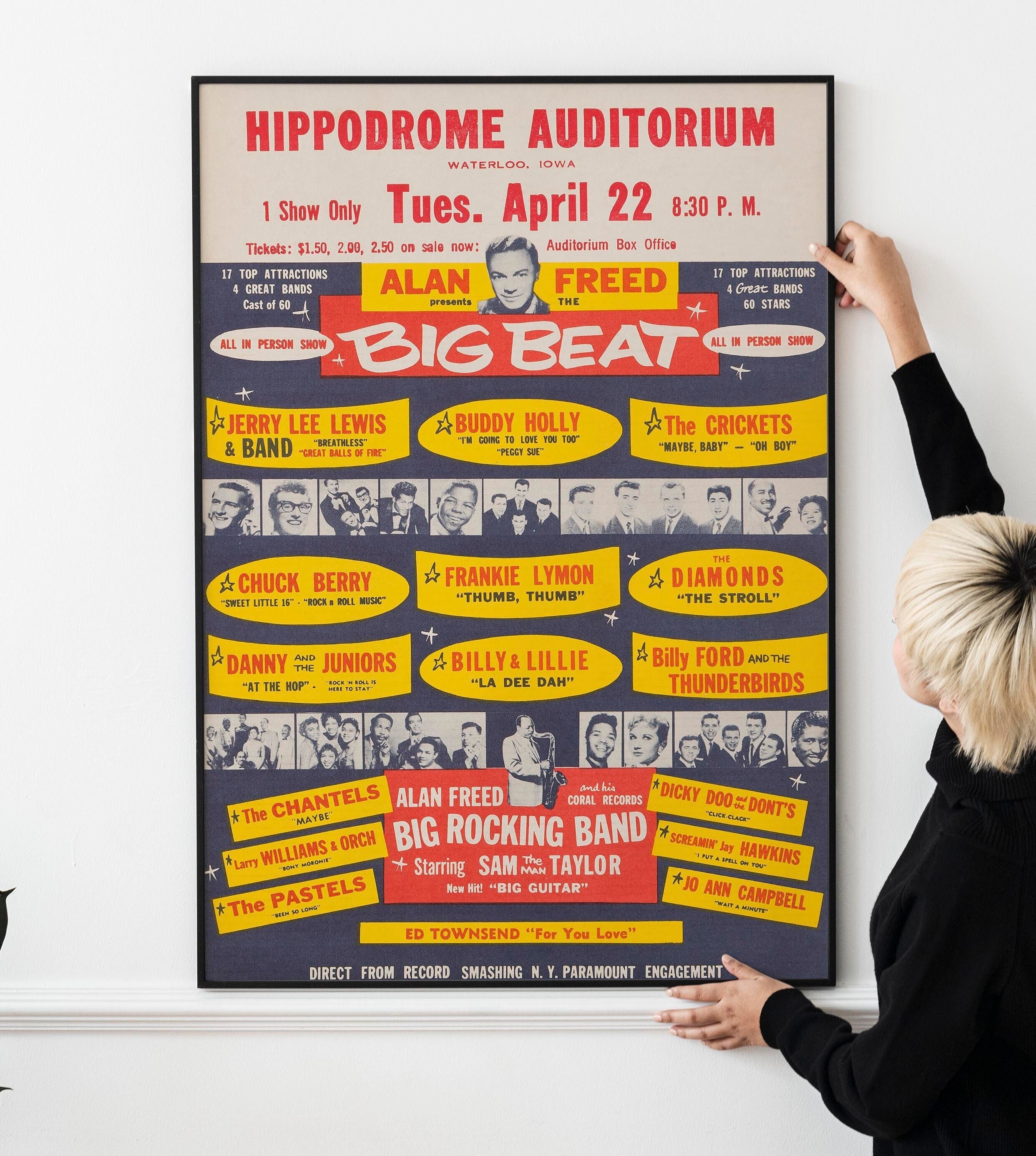 クラシックな1950年代のロックンロールコンサートポスター - レトロ