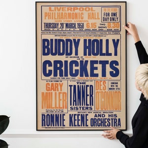 1950s Rock ’n’ Roll Poster Vintage Concert Print Retro Music Art