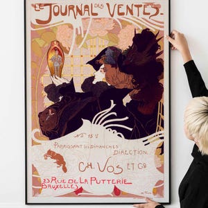 Cartel publicitario vintage francés de alrededor de 1900 - Arte mural con póster Art Nouveau