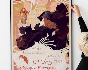 Se of 2 French Vintage Advertising Posters c.1900 – Art Nouveau Print PRINTABLE DOWNLOAD Buy One Get One FREE
