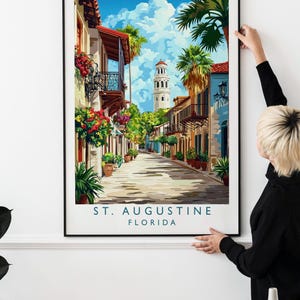 Póster de viaje vintage de San Agustín, Florida (descarga imprimible)