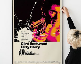 レトロな1970年代アクション映画ポスター、ヴィンテージ犯罪スリラー