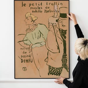 Toulouse Lautrec Le petit trottin, circa 1901 Paris Museum Poster Vintage French Art Exhibition Poster