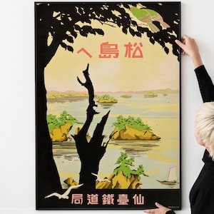 Vintage Japanese Travel Art – Retro 1930s Poster, Art Deco Wall Decor, Exhibition Artwork, Japanese Culture PRINTABLE DOWNLOAD
