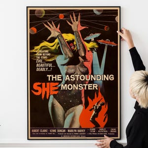 50s Sci-Fi Horror Poster - Retro Wall Art for Space Enthusiasts Noir Film Collectible, Wall Decor for Movie Enthusiasts PRINTABLE DOWNLOAD