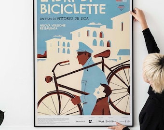 Vintage 1940s European Film Poster – Retro Italian Neorealist Wall Art