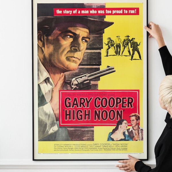 High Noon 1952 Movie Poster Starring Gary Cooper, Lloyd Bridges, Grace Kelly PRINTABLE DOWNLOAD