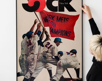 Vintage 60s Baseball Poster PRINTABLE DOWNLOAD