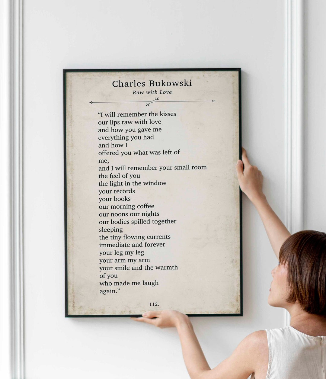Charles Bukowski Poetry Quote Print Raw With Love - Etsy