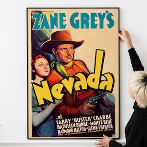 Vintage Retro Western Poster – Old West Film Memorabilia, 1930s Cowboy Art, vintage western, classic film, Iconic Western Movie