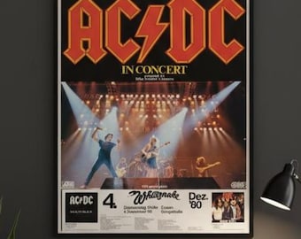 Set of 2 Vintage 1980s Rock Pop Posters – Retro Concert Festival