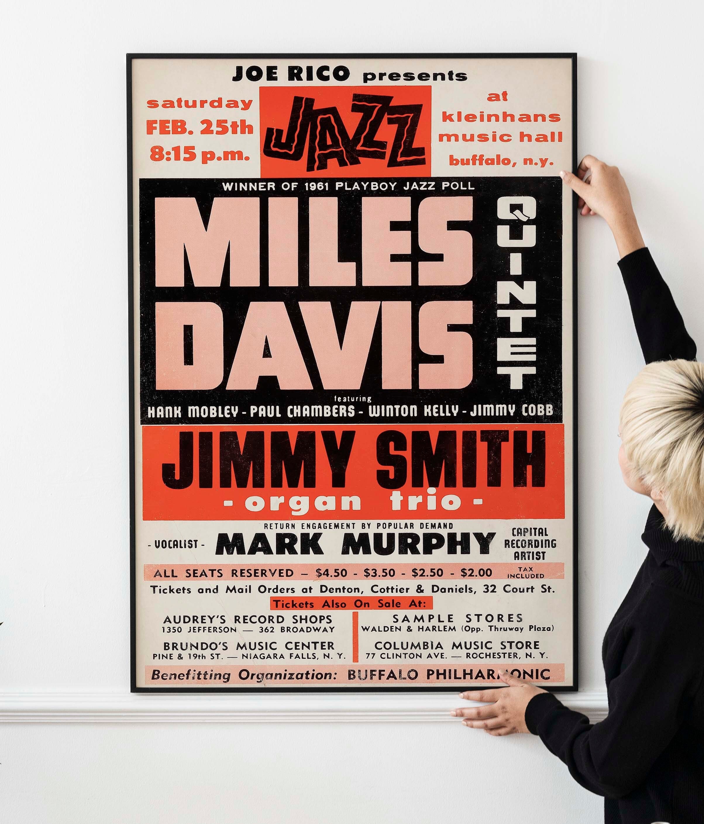 1960s Jazz Club Poster Buffalo, New York Vintage 60s Jazz Concert Poster