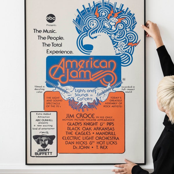 American Jam 1974 Concert Series Poster PRINTABLE DOWNLOAD