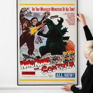 King Kong vs. Godzilla 1963 Movie Poster Print Vintage Sci Fi PRINTABLE DOWNLOAD