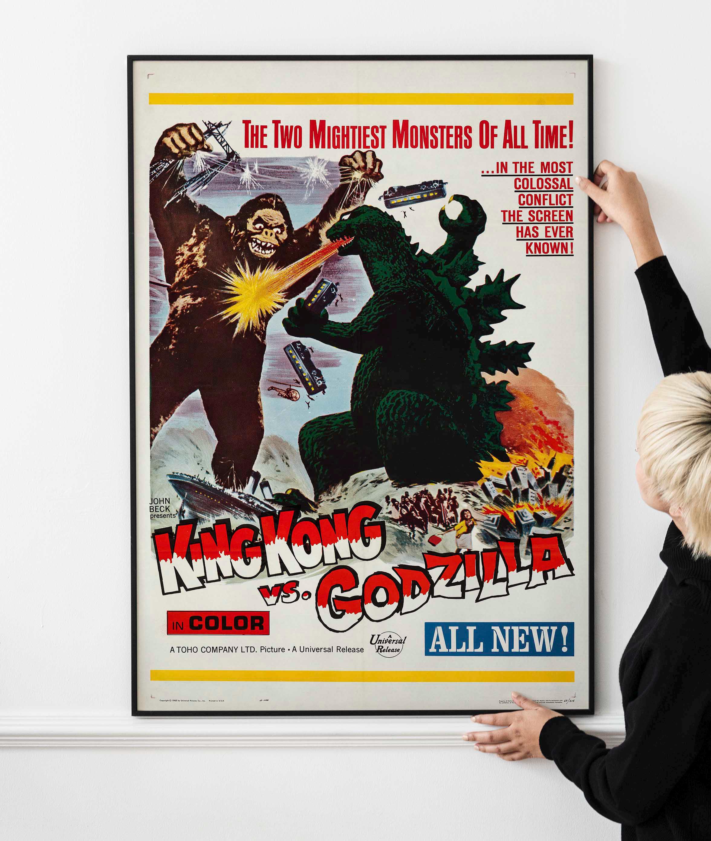 King Kong Vs. Godzilla 1963 Movie Poster Print Vintage Sci Fi
